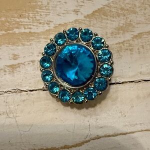 Elegant Blue Crystal Silver-Tone Ginger Snap